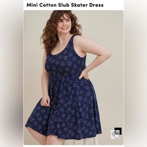 Mini Cotton Slub Skater Dress Size 0